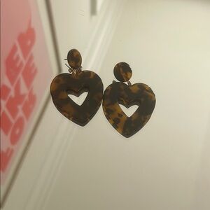 J. Crew Tortoise Heart Earrings